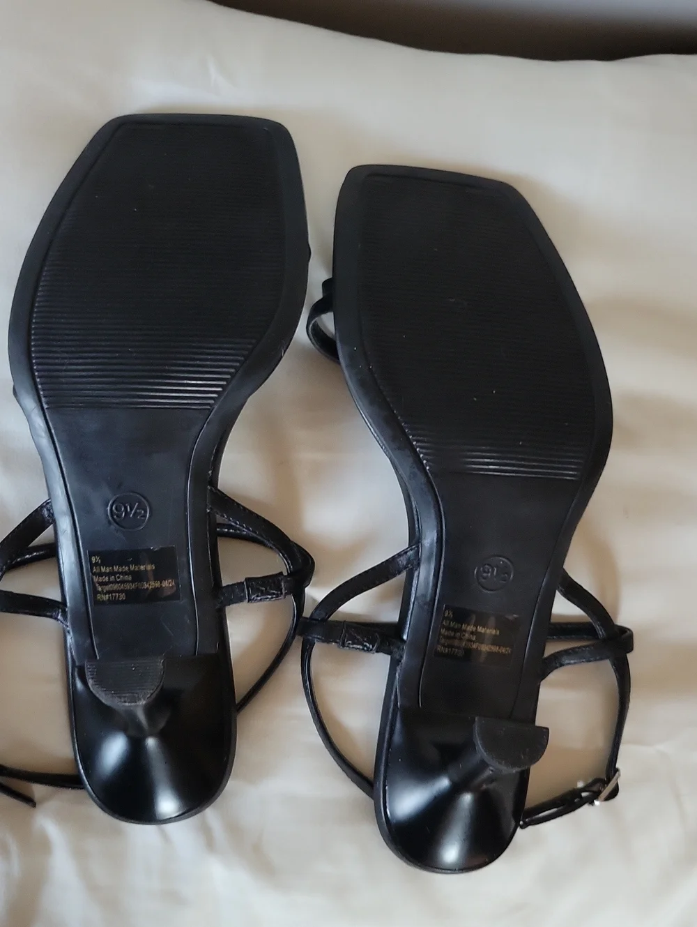 Target Black Strappy Mid-Heel Sandals